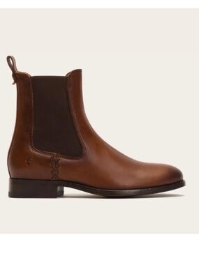 Frye Melissa Button Chelsea Boot Brown Leather Ankle Bootie Size 9